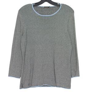 J McLaughlin Sweater Coastal Grandma Cottage Preppy Minimalist Stripe Medium